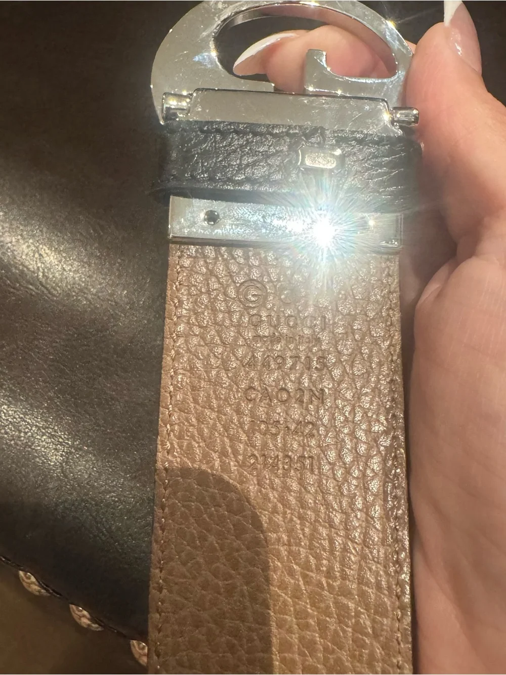 Gucci Black Leather Men's Belt with Silver Double G Buckle
